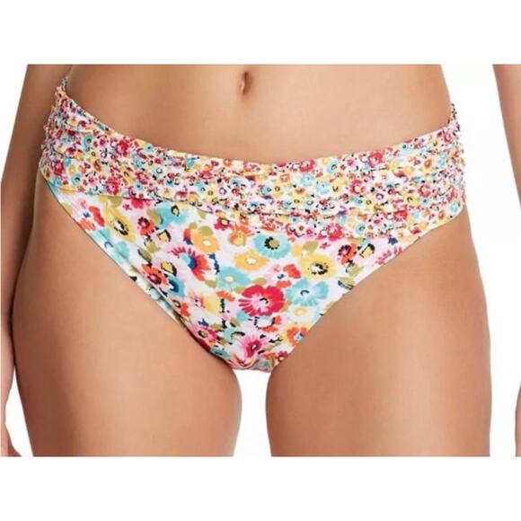 Bleu Rod Beattie Flower Hour Sarong Hipster Bikini Bottom 14 Multi NWT - Picture 1 of 5